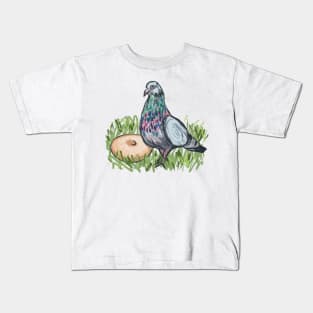 Bird and a bagel Kids T-Shirt